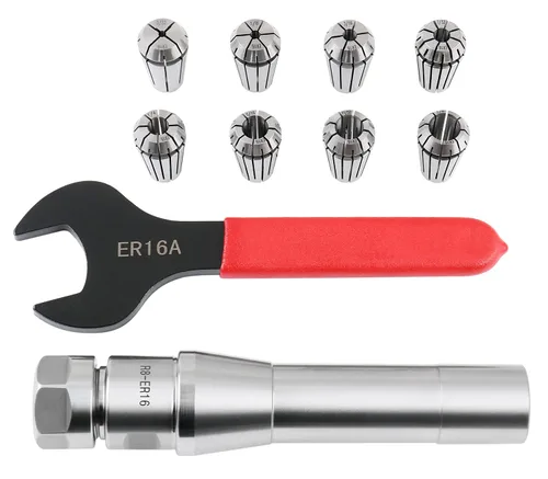 Miniatura 4 de Accusize Industrial Tools R8 Shank Plus 8 Pcs Sistema de Collet Er16, 3/32" - 3/8", 1 Llave en una Caja Ajustada, 0223-0944 3/32"-3/8", Alloy