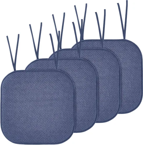 Miniatura 47 de Elegant Comfort Fundas de cojín para silla con lazos y parte trasera de goma antideslizante, espuma viscoelástica gruesa, almohadilla de cojín