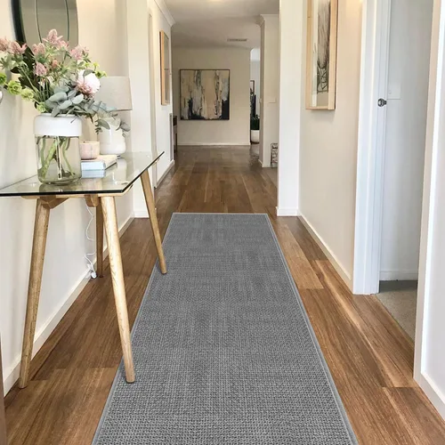 Miniatura 9 de GOYLSER Alfombras de yute de 15 pies para pasillo, alfombra de cocina, antideslizante, lavable, absorbente, alfombra de pasillo color beige