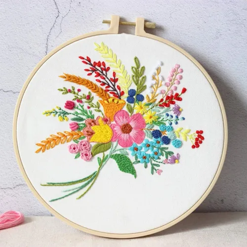 Miniatura 4 de Konrisa Kit de Bordado Estampado con Patrón Floral DIY Kits de Punto de Cruz para Adultos Flores Plantas Kit de Iniciación de Bordado con Hilo