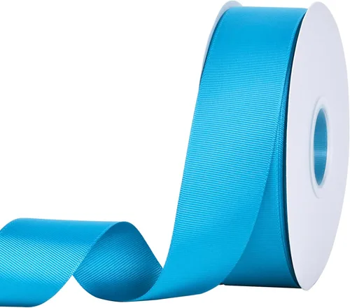 Miniatura 46 de YAMA Rollo de cinta de grogrén sólido, 1 pulgada, 25 yardas para cintas de envoltura de regalos, color blanco
