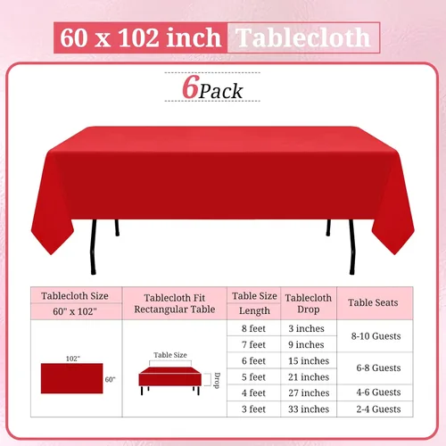 Miniatura 227 de Paquete de 10 manteles de poliéster de 60 x 102 pulgadas, manteles de poliéster beige para mesas rectangulares de 6 pies, resistentes a las manchas