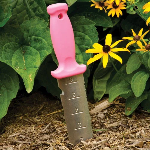 Miniatura 6 de A.M. Leonard Cuchillo de suelo de lujo, color rosa – Hori Hori con hoja de acero inoxidable de 6 pulgadas