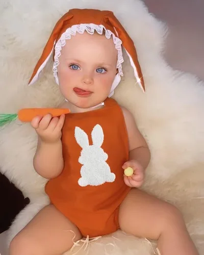 Miniatura 2 de Traje de Pascua para bebé recién nacido, sin mangas, con sombrero, ropa de Pascua
