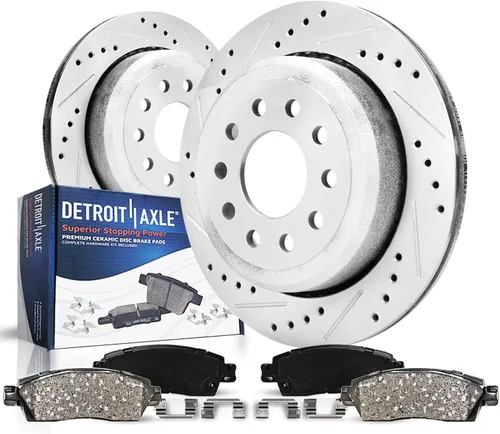 Miniatura 13 de Detroit Axle - Kit de freno delantero para Mercedes-Benz C350e GLC300 2016-2018, E300 2017, E350 2020-2022, frenos de disco perforados y ranurados