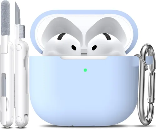 Miniatura 31 de R-fun Funda para AirPods 4 con kit de limpieza, funda protectora completa de silicona suave, compatible con AirPods 4 Gen, verde bosque C Bosque
