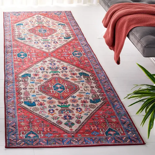 Miniatura 15 de SAFAVIEH Tucson Collection - Alfombra lavable de 2 pies 6 pulgadas x 8 pies, beige y gris, antideslizante, ideal para zonas de alto tráfico en sala