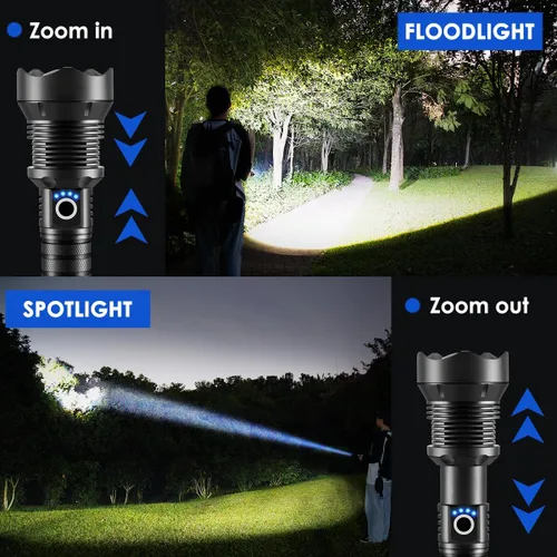 Miniatura 2 de Linternas recargables de alto lúmenes, linterna resistente recargable, linterna LED súper brillante con 5 modos, luz de flash potente ajustable