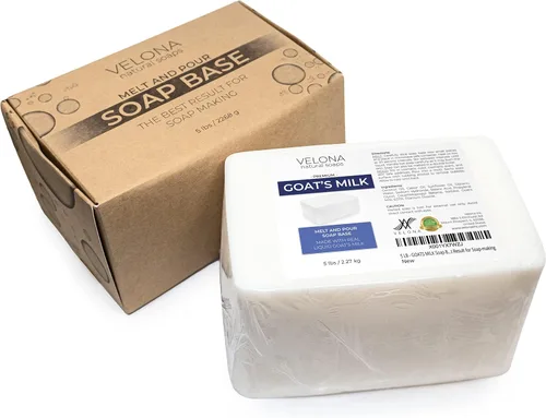 Miniatura 6 de velona Base de jabón de leche de cabra de 5 libras sin SLS/SLES Derretir y verter Barras naturales para el mejor resultado para la fabricación
