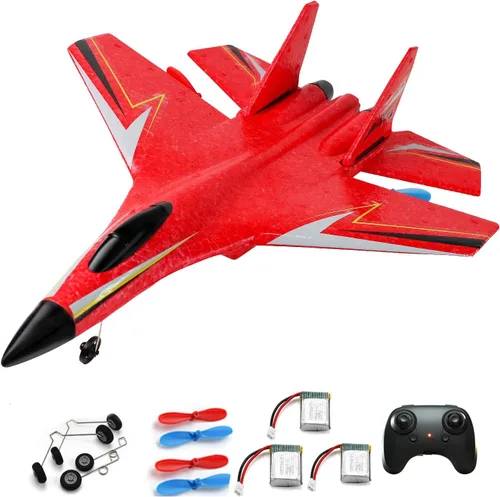 Miniatura 9 de Avión de Control Remoto para Niños, Aviones de Poliestireno RC de 2 Canales Jet Juguete Inalámbrico, Avión de Ala Delta RC para Principiantes, Azul