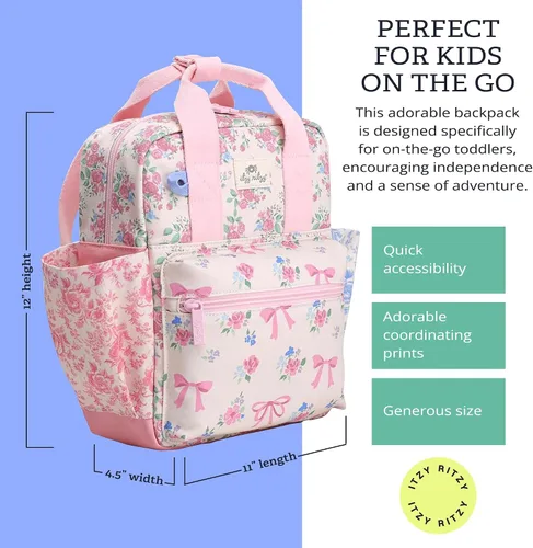 Miniatura 4 de Itzy Ritzy - Mochila para niños - Bolso para guardería - Cuenta con correas ajustables para los hombros, 2 bolsillos laterales y un amplio