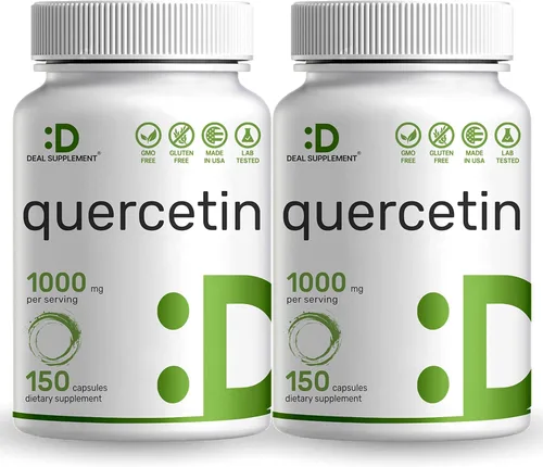 Eagleshine Vitaminas Quercetina 1000 mg por porción (paquete de 2) | 300 cápsulas, flavonoides de alta biodisponibilidad, probado por terceros,