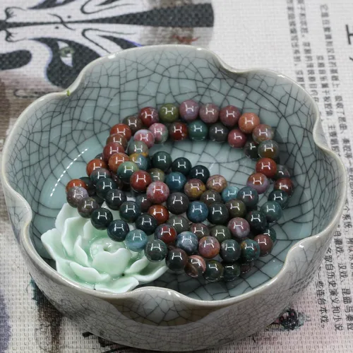 Miniatura 8 de Amandastone Pulsera elástica de cuentas redondas de 0.315 in con piedras preciosas naturales de 7 pulgadas