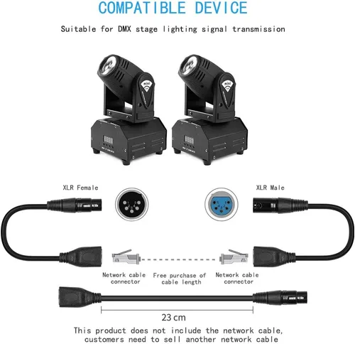 Miniatura 4 de XLR - Cable adaptador RJ45 de 5 pines, hembra a RJ45 hembra a RJ45, cable convertidor adaptador DMX (11.8 in/12 pulgadas)