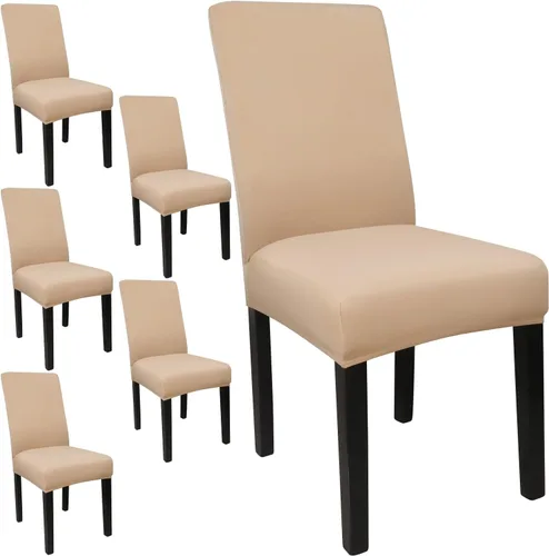 Miniatura 67 de JQinHome Juego de 8 fundas para sillas de comedor, fundas de alta elasticidad extraíbles y lavables, fundas protectoras de asiento para silla