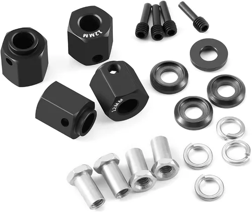 Miniatura 2 de RCLIONS Aluminio 0.472 in Hex Wheel Hex Hubs para TRX4 1/10 RC Crawler Car (negro)