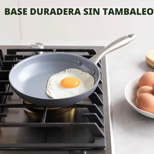 Miniatura 6 de GreenPan Lima - Sartén de 8" de cerámica antiadherente dura anodizada, sartenes y ollas libres de PFAS y no tóxicas, aptas para horno y asador