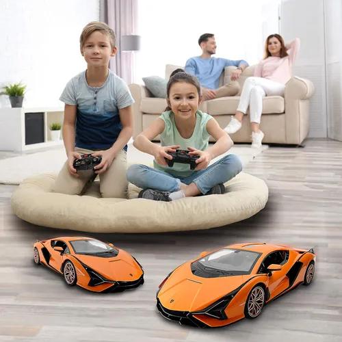Miniatura 6 de BEZGAR Auto de control remoto - 1:14 Lambo Sián FKP 37 eléctrico, deportivo, de carreras, juguete de auto con puerta abierta, serie de autos RC