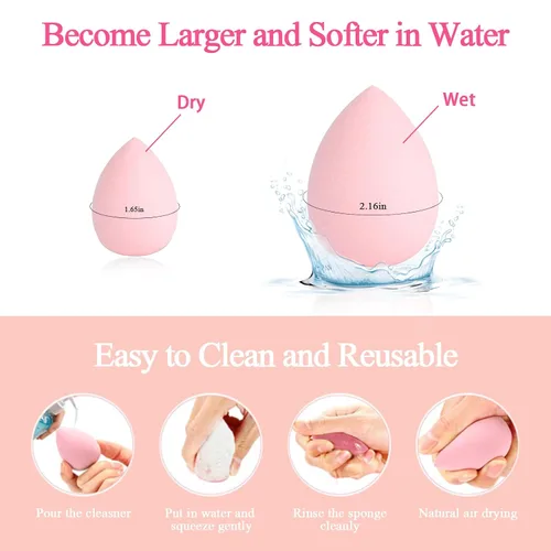 Miniatura 5 de COSTICA - Juego de esponjas de maquillaje, 8 esponjas de belleza para base, crema y polvo, esponja de belleza multicolor para maquillaje con 2 mini
