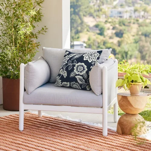 Miniatura 914 de Juego de 2 almohadas para exteriores de 16 x 16 pulgadas, repelentes al agua con interiores, para muebles de patio, hogar, jardín, geometría bohemia