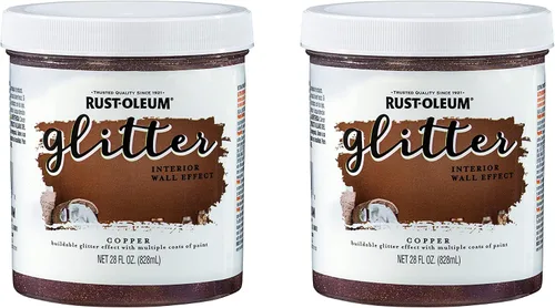 Miniatura 10 de Rust-Oleum 360222 Pintura de pared interior con purpurina, 28 onzas, cobre
