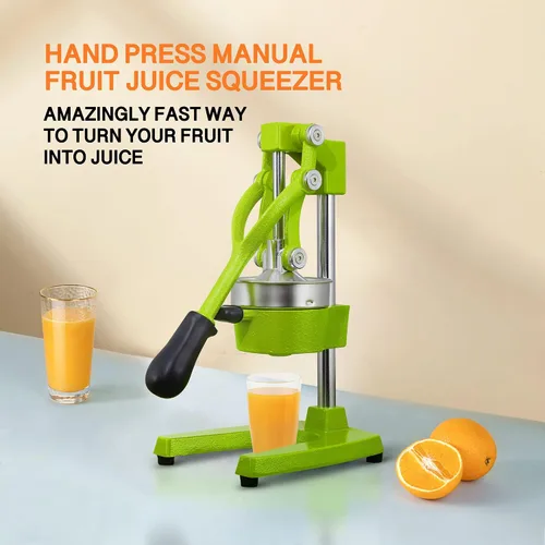 Miniatura 2 de Exprimidor manual comercial de hierro fundido de servicio pesado, exprimidor de cítricos manual de naranja, limón, lima, pomelo y granada con taza