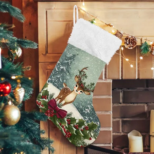 Miniatura 20 de ALAZA Medias de Navidad divertidas con muñeco de nieve agitando la mano, clásicas, decoraciones grandes personalizadas para la familia, temporada