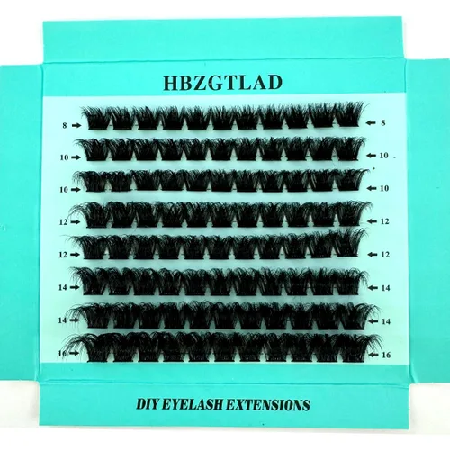 Miniatura 9 de Mezcla de pestañas postizas 3D esponjosas de un solo racimo, abanicos de volumen, pestañas individuales segmentadas naturales para extensión