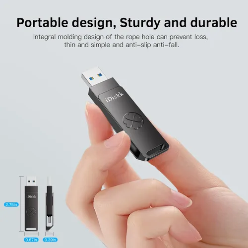 Miniatura 8 de 【Plug-Play】 iDiskk - Unidad flash SSD de alta velocidad de 256 GB de 1000 MB/S para iPhone 17/16/15/Plus/Pro/Pro Max, USB C iPad, MacBook