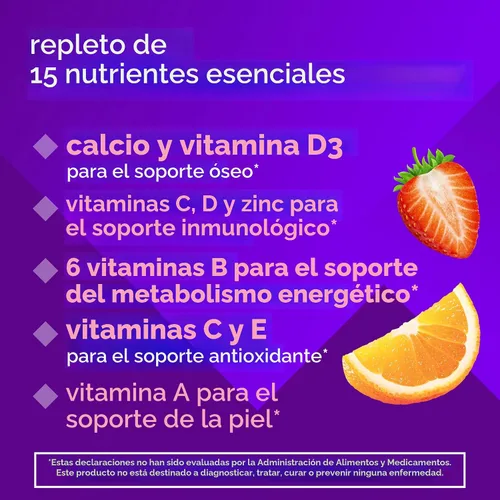 Miniatura 4 de vitafusion GLP-1 Support Multivitamínico, mezcla de vitaminas y minerales, 15 nutrientes esenciales, sabor a bayas cítricas, 90 unidades, suministro