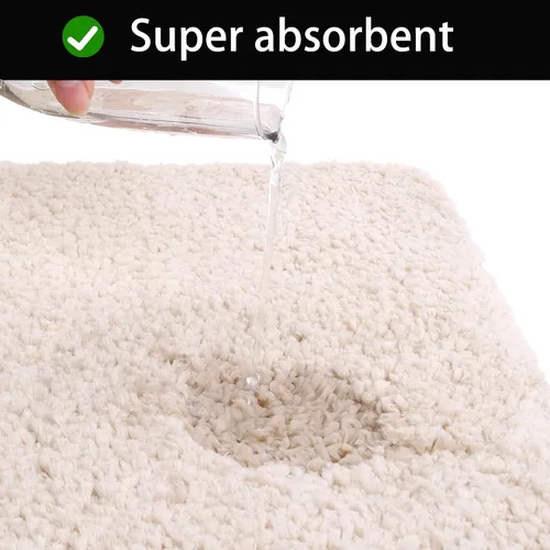 Miniatura 5 de TEBIEKOY Alfombras de baño peludas, súper absorbentes, antideslizantes, suaves, de felpa gruesa, lavables a máquina, alfombras de baño para baño