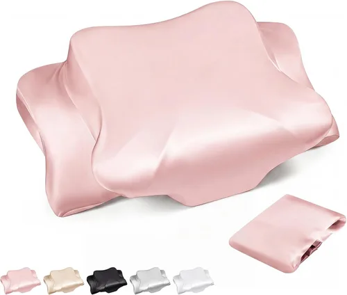 Miniatura 12 de Hahafelt Funda de Almohada Cervical para el Cuello (Solo Funda de Almohada) Funda de Almohada de Satén con Cremallera Funda de Almohada de Contorno