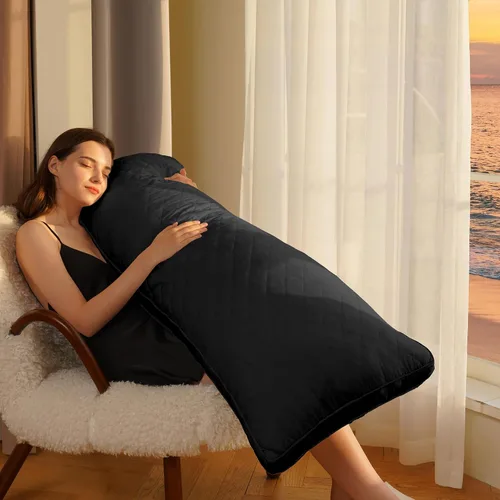 Miniatura 2 de Ubauba Almohada corporal de espuma viscoelástica, almohadas de cuerpo grande para adultos, almohadas largas firmes y esponjosas para dormir