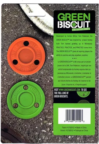Miniatura 6 de Green Biscuit Disco de hockey sobre hielo 2-Pack, Original, Disco de hockey fuera del hielo/Snipe, Mejor manejo del palo, pases y tiros para hockey