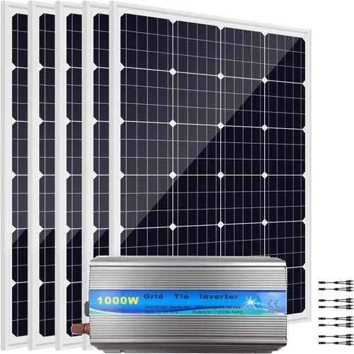Miniatura 11 de Kit de panel solar con lazo de rejilla de 480 W y 12 V con inversor: 4 paneles solares mono de 120 W + 1000 W en rejilla MPPT Smart Microinversor