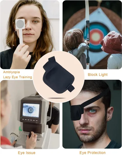 Miniatura 5 de Parche para ojos 3D, parches médicos para adultos y niños, parches para ojos perezosos para ambliopía 3D para ojo izquierdo Negro