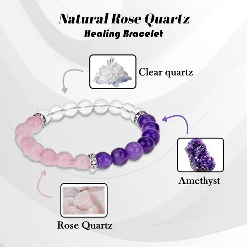 Miniatura 2 de Pulseras de piedras preciosas para mujeres y hombres, pulsera de cristal curativo para meditación, reiki y yoga, pulsera con cuentas de piedras