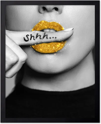 Miniatura 97 de Poster Master Impresión de labios dorados, póster de mordida de labio, arte moderno y minimalista, regalo bohemio para hombres y mujeres, diseño