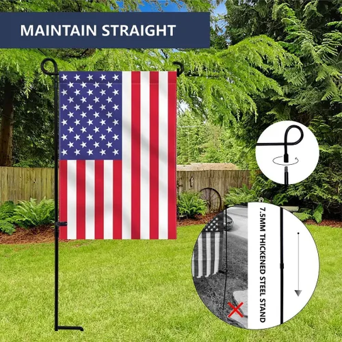 Miniatura 4 de Soporte para bandera de jardín, poste grueso, resistente, recto, soporte para bandera de patio de metal de alta calidad, resistente a la intemperie