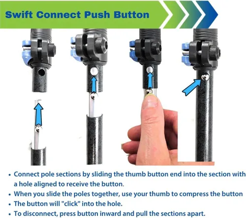 Miniatura 4 de York Nordic Motivator Swift Connect - Bastones de viaje para caminar para equilibrio y rehabilitación, agarres de estabilidad patentados, ligeros