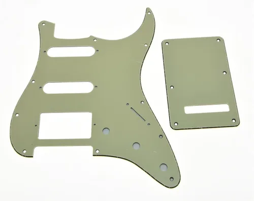 Miniatura 8 de KAISH Guardabarros de 11 agujeros estilo ST/Strat con placa trasera de trémolo para Stratocaster/Strat, HSS, verde menta de 3 capas, fabricado