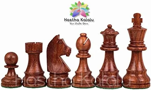 Miniatura 5 de Hastha Kalalu Staunton Style/Torneo Series Sheesham/Piezas de Ajedrez Palisandro Indio, Pesado, Caballero Alemán, Altura Rey 3.75" (3.75")
