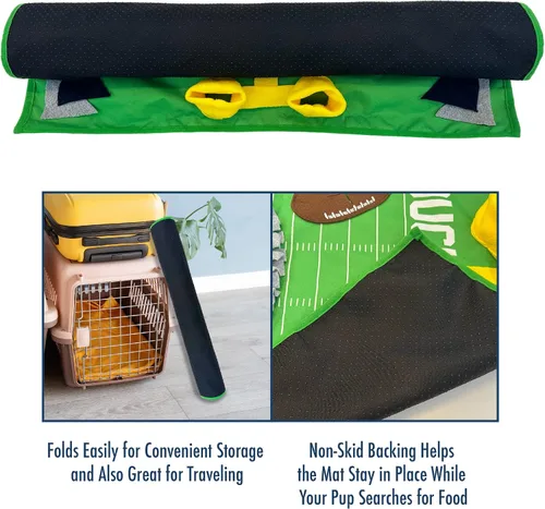 Miniatura 7 de NFL Pittsburgh Steelers - Tapete de olfato para perros, comedero lento interactivo para mascotas, diseño de campo de fútbol, juguete de rompecabezas
