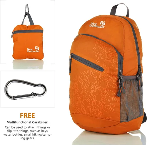 Miniatura 2 de Outlander mochila práctica, ligera, plegable, para senderismo, viajes, naranja