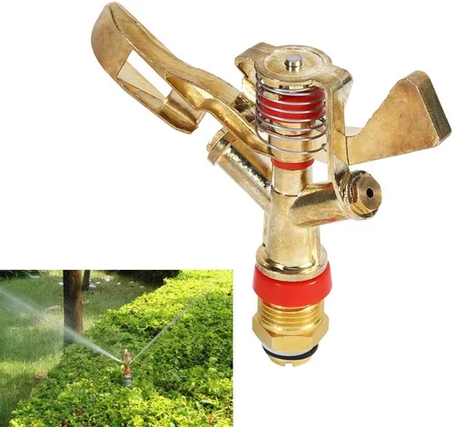 Miniatura 5 de Tyenaza Rociador de impacto de latón giratorio 360, cabezal de rociador de jardín de 1/2 pulgada para césped, césped, patio, jardín, distancia