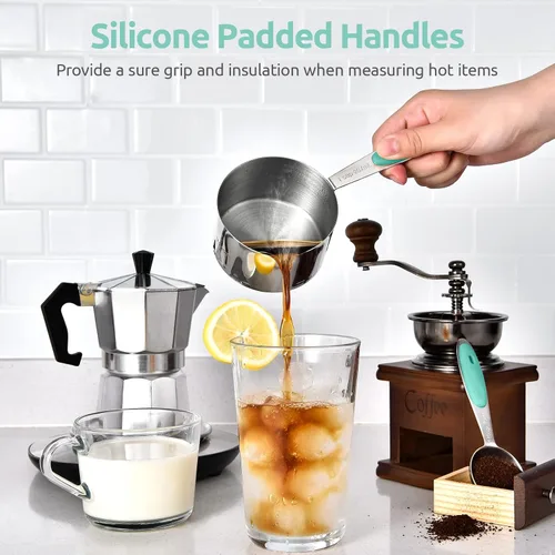 Miniatura 8 de U-Taste - Juego de tazas y cucharas medidoras: U-Taste 18/8 de acero inoxidable, 12 piezas, apilamiento de metal, juego de medidas para cocina
