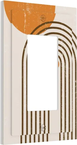 Miniatura 115 de Cubiertas Decorativas para Placas de Interruptor Abstracto Moderno de Mediados de Siglo Arco Boho Sol Dorado Hoja 1 Gang Placa de Pared Cubierta