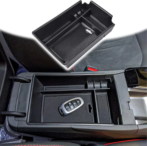 Organizador de consola central compatible con Hyundai Sonata 2020 2021 2022 2023 Accesorios, Sonata N-Line/Limited Bandeja de Inserción Negro