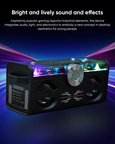 Miniatura 3 de Cyberpunk Altavoz Bluetooth, Mini Mecha con luz RGB Bluetooth inalámbrico 5.0, altavoz de escritorio, regalo para niños jugadores Perspectiva