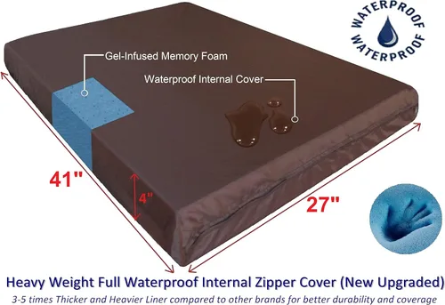 Miniatura 2 de Cama ortopédica para perros Dogbed4less, espuma viscoelástica de gel infundido térmico, para mascotas pequeñas, medianas y grandes, forro MicroSuede